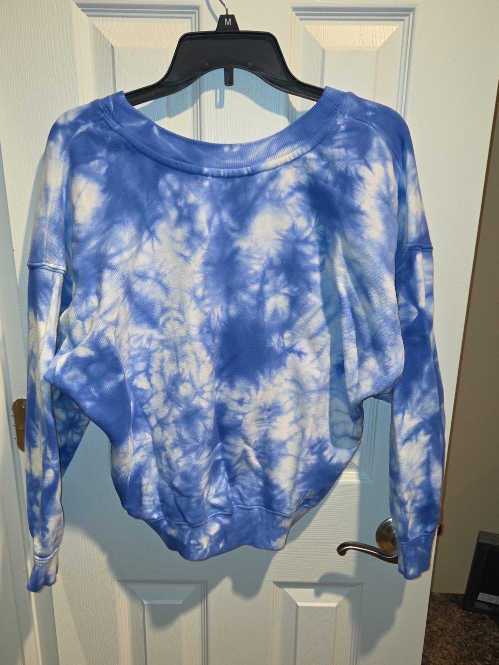 JoyLab Blue and White Tie-Dye Crew Sweatshirt